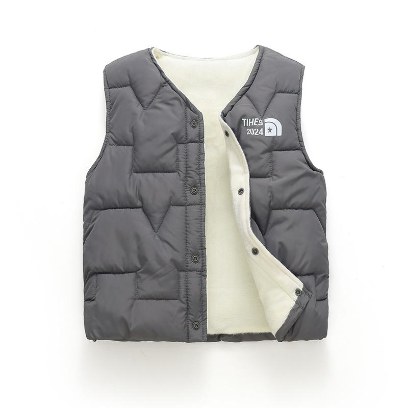 Korean Style Fleece-Lined Cotton Vest for Toddlers – Boys and Girls (Small To Large) Warm Autumn/Winter Clothing