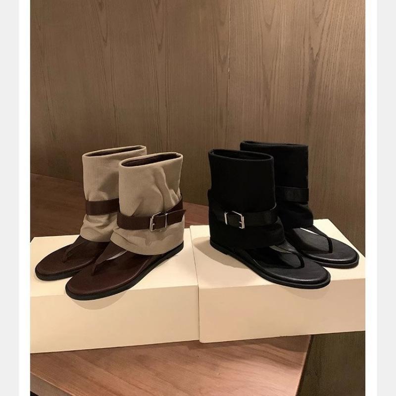 Innere Höhenerhöhung.~ Seien Sie vorsichtig bei der Farbabstimmung, Gürtelschnalle, Zehen Spice Girl, mittelhoher Schaft, coole Stiefel aus echtem Leder