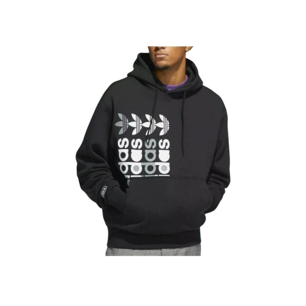 Adidas Originals Trefoil Fleece Hoodie Men Hoodie Black GN3872