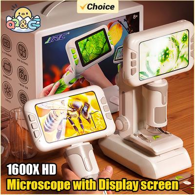 120-1600X HD Mikroskop Hračka Vědecký Experimentální Set STEM Stolní Ruční Odnímatelný Přenosný LCD Mikroskop Teleskop Lupa