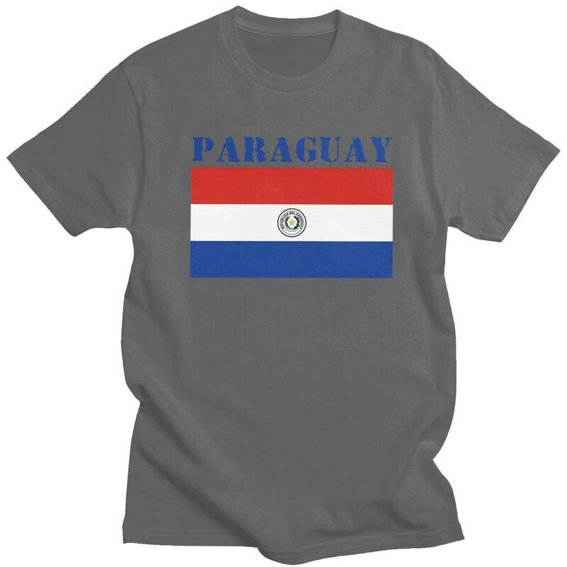 Custom Mens Paraguay Flag T Shirt Short Sleeves Cotton Tshirts Streetwear Tshirt Casual Tee Clothes