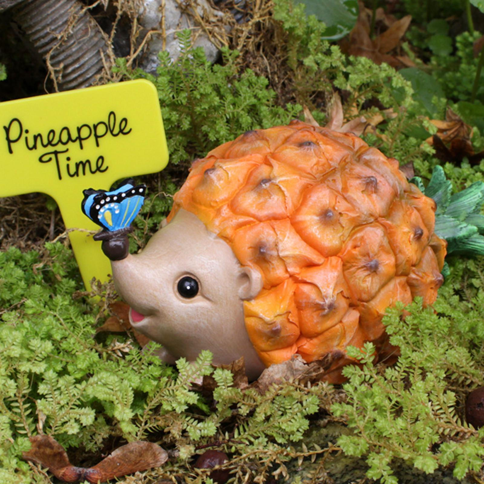

Pineapple Hedgehog Figurine Desktop Ornament Decorative Cute Garden Statue Animal Sculpture for