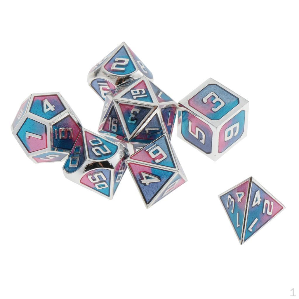 D8 D10 D12 D20 Polyhedral 7 Pieces for RPG Games