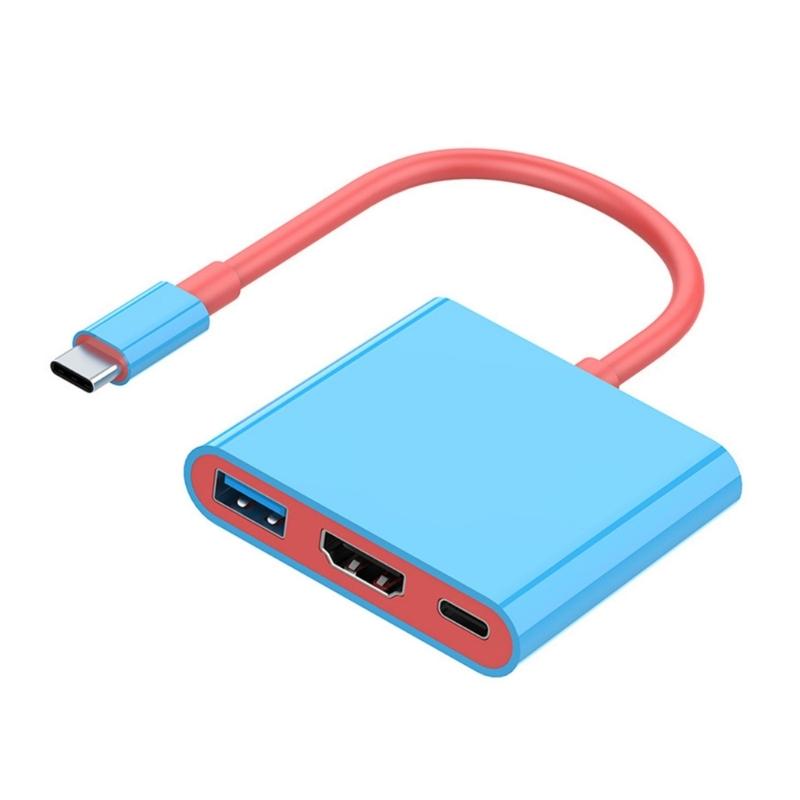 Portable TV Dock 3 in 1 USB C Game Station with HDTV USB3.0 USB C Port Adapter for Switch Console Multiple Gaming Device
