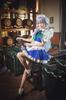 COSSA Izayoi Sakuya Cosplay Costume with Wig, Izayoi Sakuya Style, Anime, Halloween, Stage Outfit, Christmas (M)