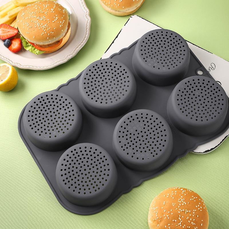 Silikon Hamburgerform Husholdnings Brødform Kake Åpent Hull Brødform Tåler Høy Temperatur