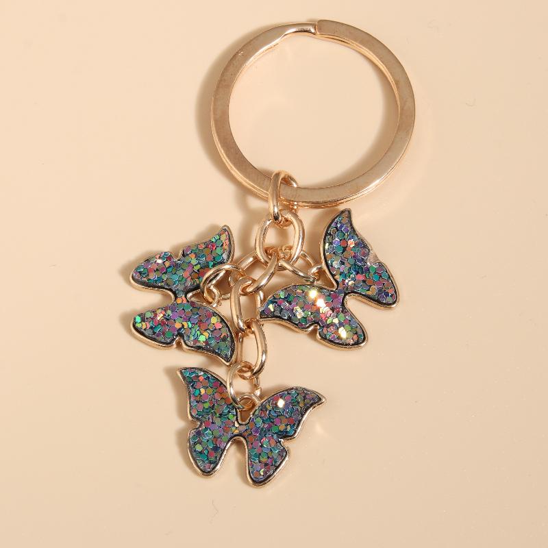 Cute Colorful Butterfly  Enamel Flying Animals Key Chains For Women Girls Accessorie Handmade Jewelry Bag Charm
