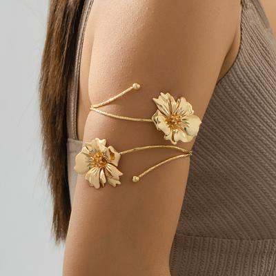 Elegantes Sexy Floral Offener Manschettenarmreif für Damen Vintage Emaille Glasur Handwerk Blume Offener Armreif Party Schmuck Geschenk