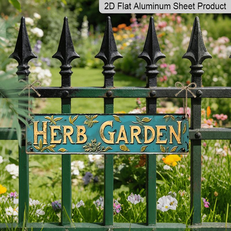 2D Flat - This Vintage-Style Decorative Sign Labeled 'HERB GARDEN' Is A Versatile Aluminum Decorative Sign That Can Serve As A Unique Piece of