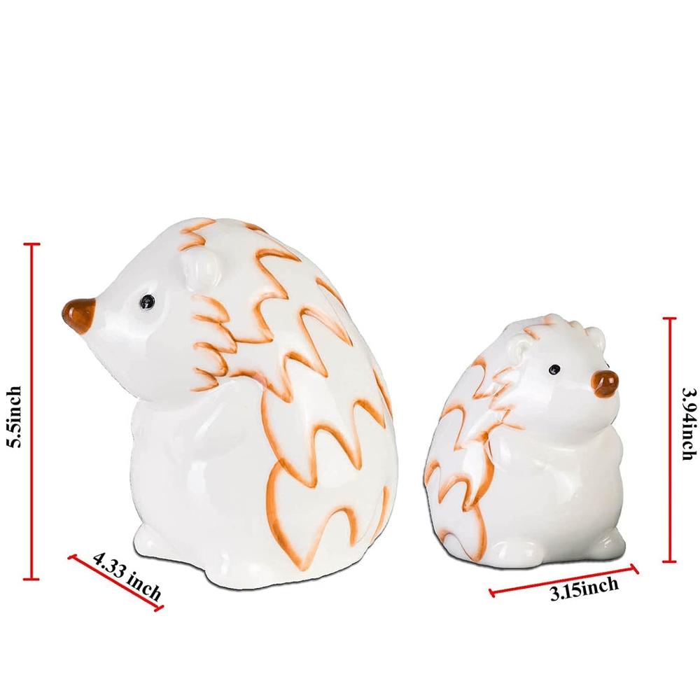 

Керамические фигурки ёжиков, рождественские украшения в виде животных, фигурки детей и родителей, светящиеся для домашнего декора, светящиеся, набор 2 белый