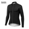 Men's Autumn Winter Fleece Cycling Jersey - Long Sleeve, Tight Fit for Mountain & Road Biking