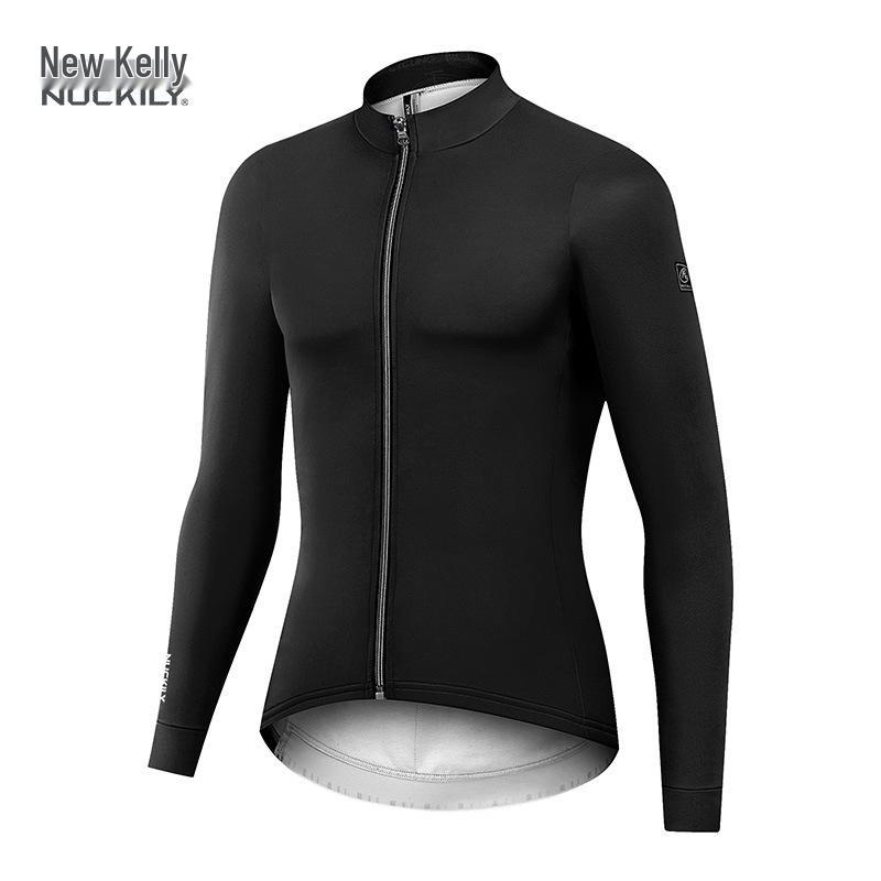 Men's Autumn Winter Fleece Cycling Jersey - Long Sleeve, Tight Fit for Mountain & Road Biking
