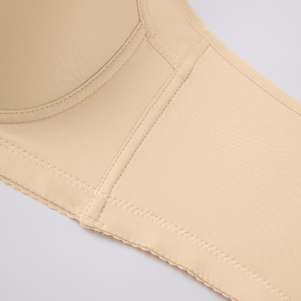 Large-sized Smooth Bra Women's Seamless Sexy Underwear Women's Gathering Bra Anti-sagging Deep V Bra with Steel Rims