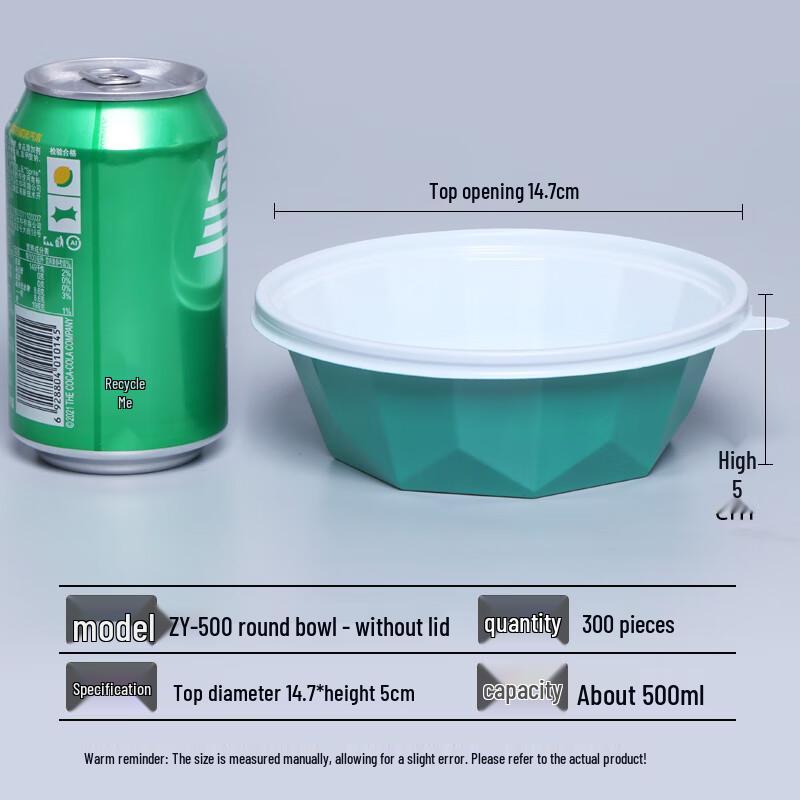 Shixun Diamond Round Takeaway Bowls, 500ml
