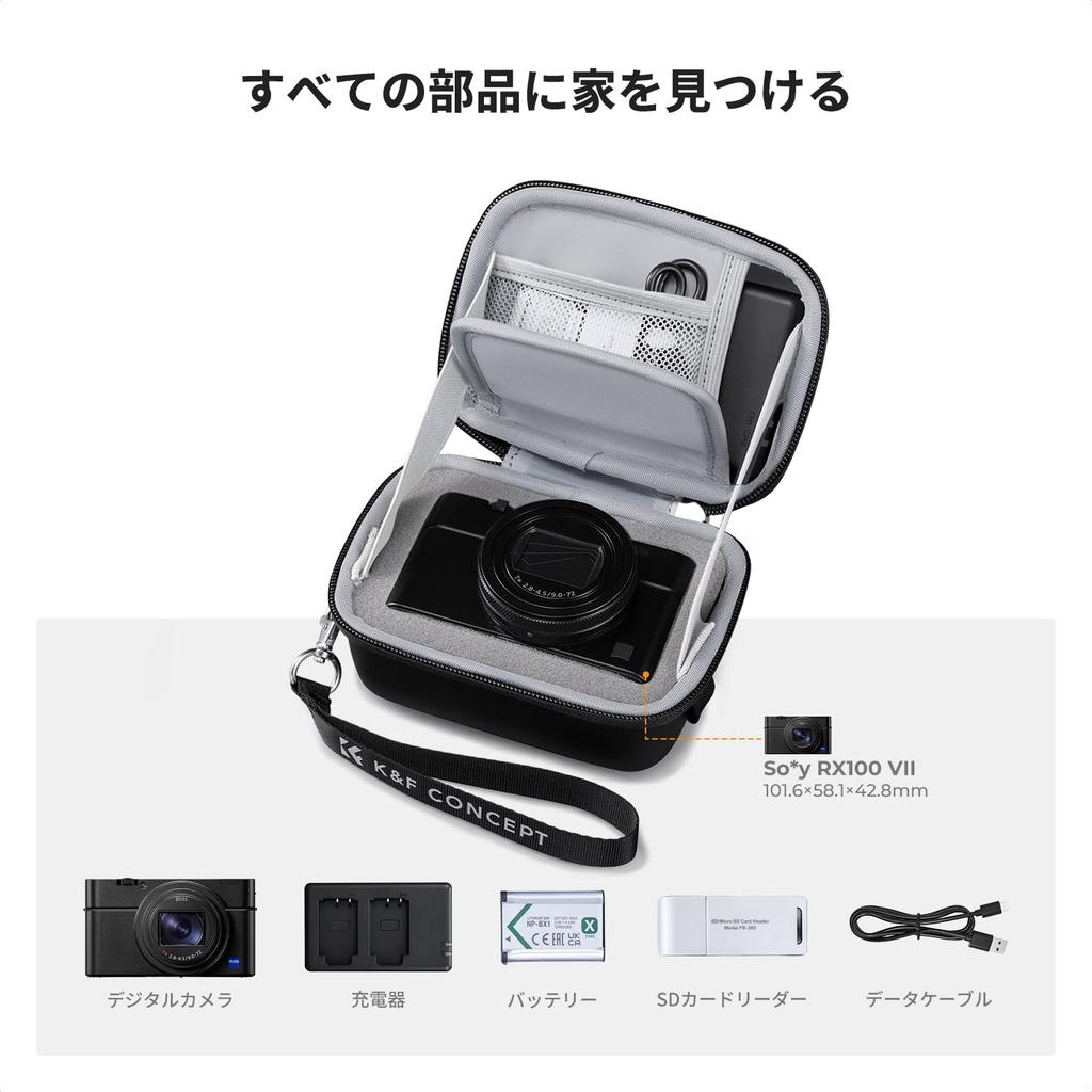 CONCEPT Compact Digital Camera Hard Travel EVA Camera Camera Storage Hard Shell Protective Case with Camera Strap K&F Case, Bag, Bag,