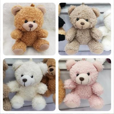 1PCS 10CM Assento Urso Rolo Brinquedos de Pelúcia Desenho Animado Mini Urso Boneca Bicho de Pelúcia Bolsa Carro Chaveiro Pingente Boneca 4 Cores Disponíveis