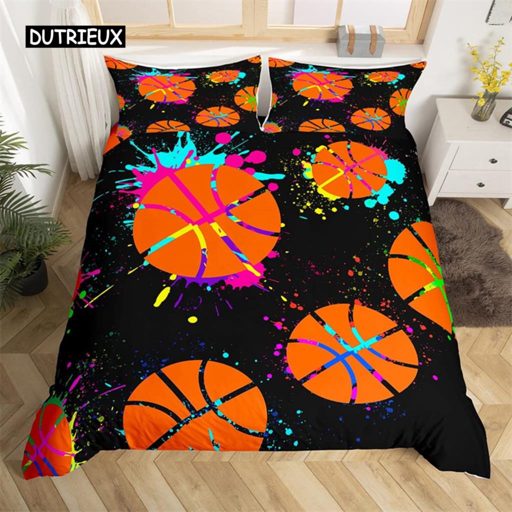 Baseball Duvet Cover Polyester Sports Theme Bedding Set King Baseball Gaming Geometry Stripe Quilt Cover For Ball Lover Boy Girl