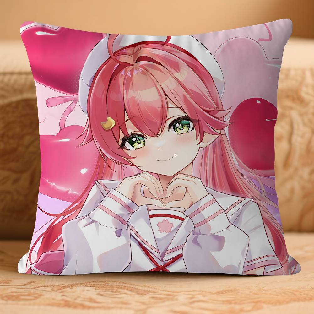 Anime Hololive SakuraA Pillow Case Removable Washable Cushion Cover – All-Season Soft Linen