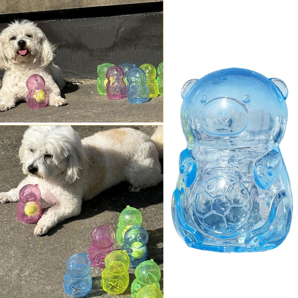 Cartoon Bear Food Leaking TPR Pet Dog Toy Balls Treats Toy For Indoor And Outdoor Fun Great For Boredom Dogs Home Use