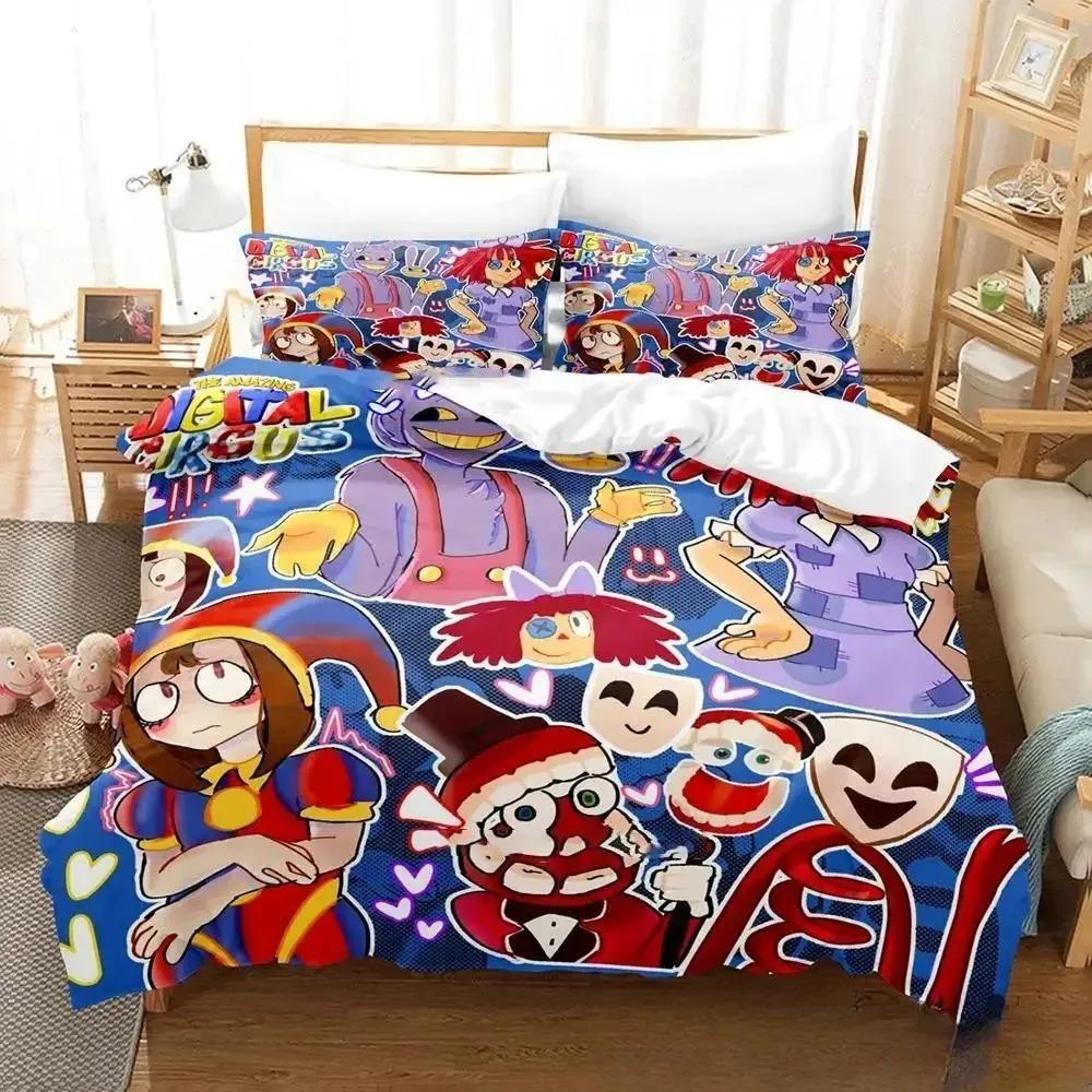 3D Print Cartoon Amazing Digital Circus Bedding Set Boys Girls Twin Queen King Size Duvet Cover Pillowcase Bed Boys Adult