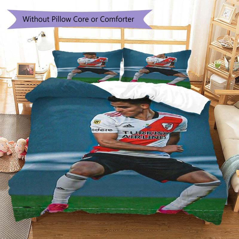 River Plate Football Player Portrait Print 3‑Pieces Duvet Cover Set Soccer Sports Bedding Bedroom Home Decor Without Pillow Core Comforter