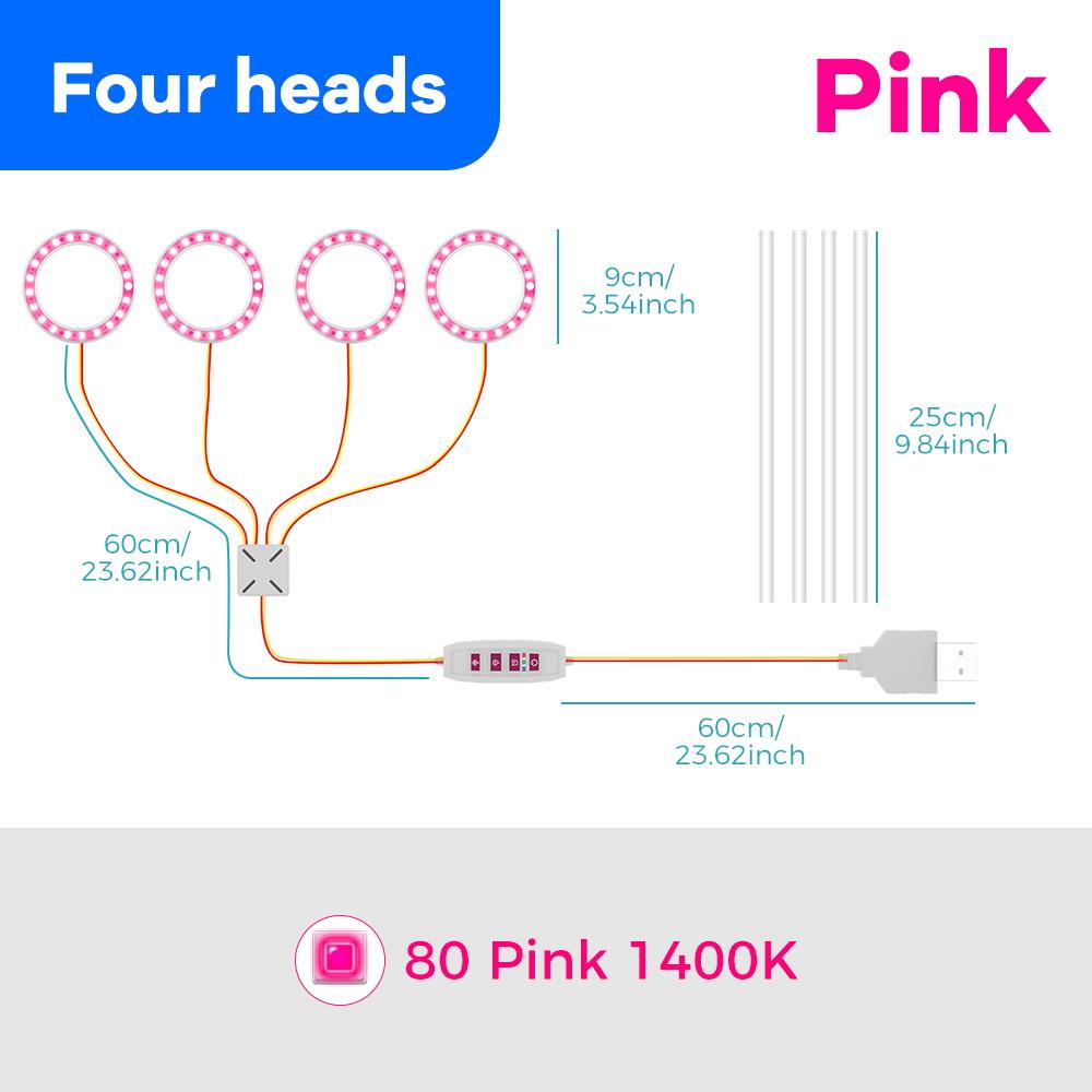 LED Plant Grow Light USB 5V Full Spectrum Hydroponic Dimmable Timer Auto On/Off Cactus Flowers Succulent Growth Cultivation Lamp