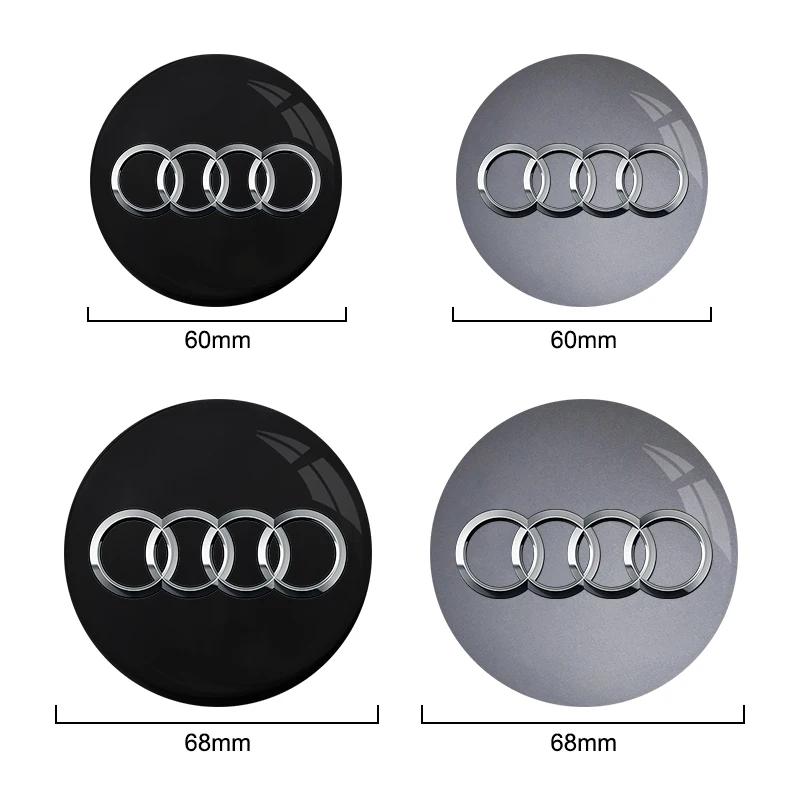 For Audi A5 4pcs 60mm 61mm 68mm 69mm Audi Hub Caps Car Wheel Center Caps for Audi A3 A6 Q3 B5 B6 B7 A8 A5 A4 C6 C5 C7 A7 B8 B9 Q7 8P 8V 8L