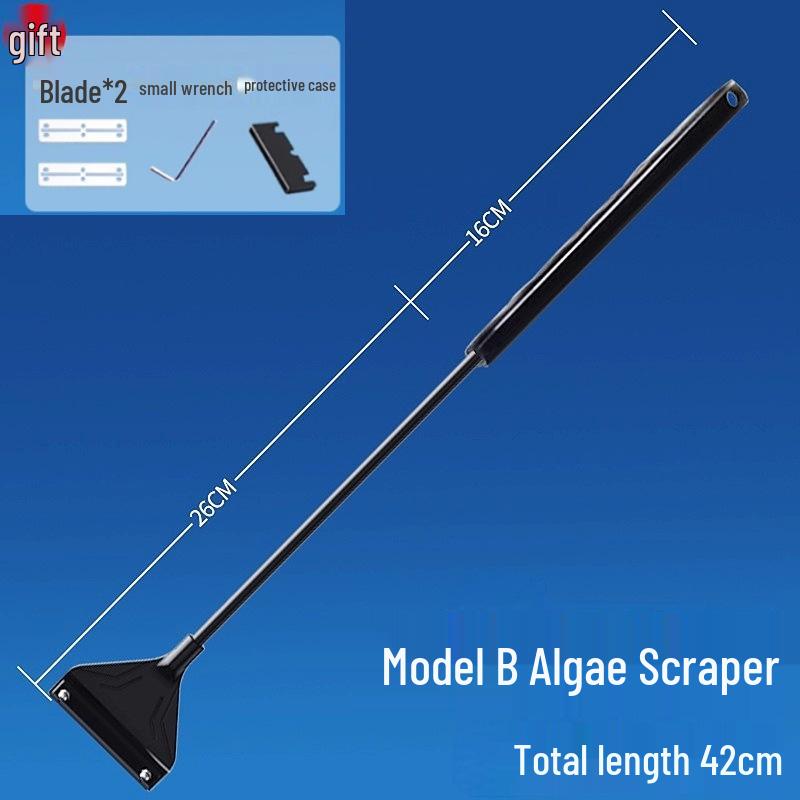 Algae Scraper & Cleaner for Aquariums - Plant Tank Brush & Remover