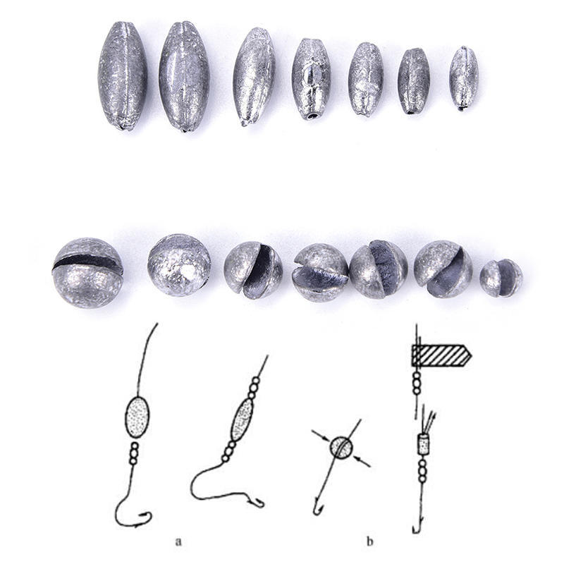 Fishing Angling Lead Weight Split Shot Rig Sinkers 0.35G-2 With Box Case