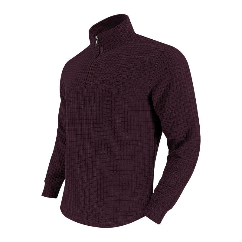 New Versatile Daily Business Spring And Autumn Men'S Men'S Standing Collar Long Sleeved Casual Outdoor Hoodie Jacquard Knitted Sweater