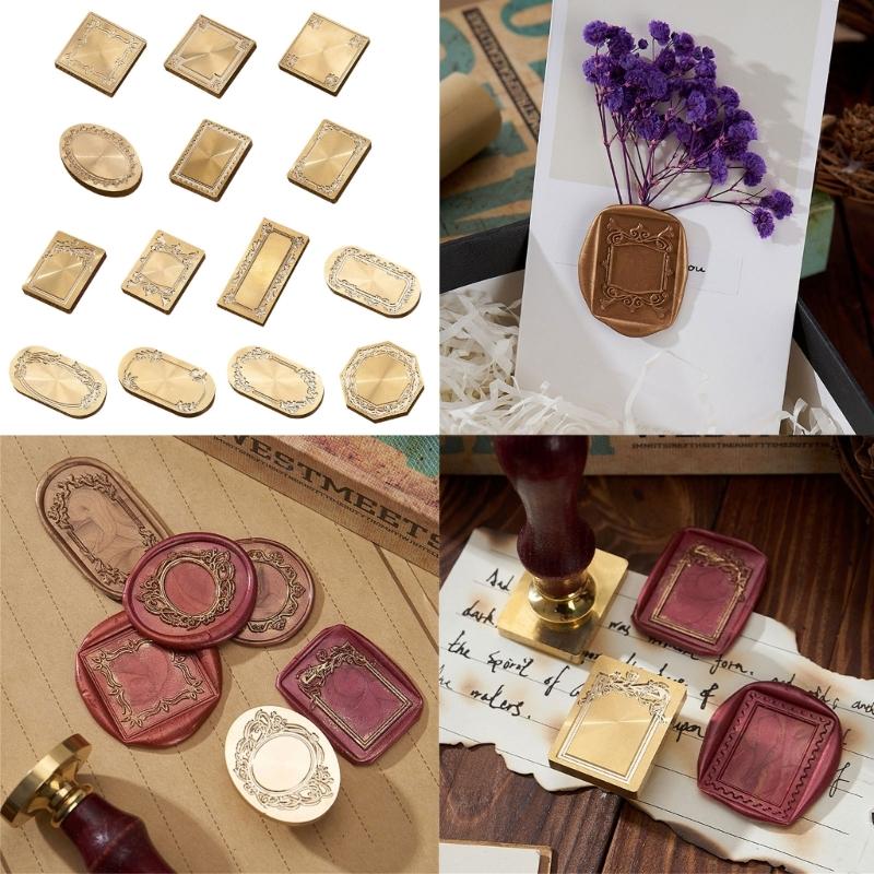 Série Fotorámečků s pečetním razítkem Voskové pečetidlo Mosazná hlava pečetidla pro svatební oznámení Karty Scrapbooking Dekorace