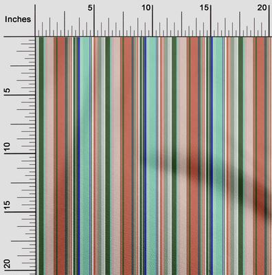 Cotton Flex Fabric Multicolor Stripe Print Sewing Fabric BTY 40 Inch