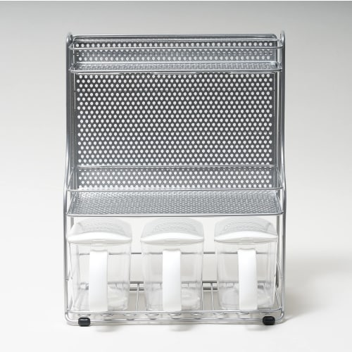 Pearl Metal Kitchen Storage 2 Seasoning Stand, 3 Tiers, H-7487, Silver