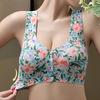 Untouched Front Button Underwear for Women Gathered on Top Anti Sagging Bra Print Summer Beautiful Back Bra Vest
