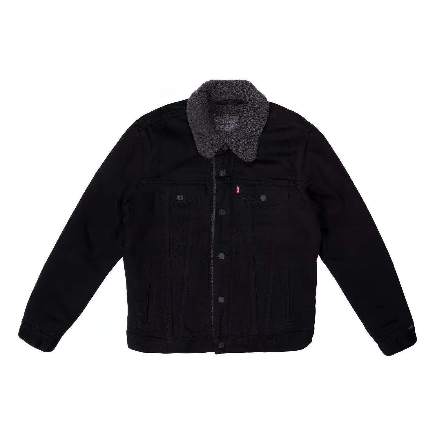 

Джинсовая куртка Levis с флисовой подкладкой из хлопка, зимняя, унисекс, черная 16365-0054 S