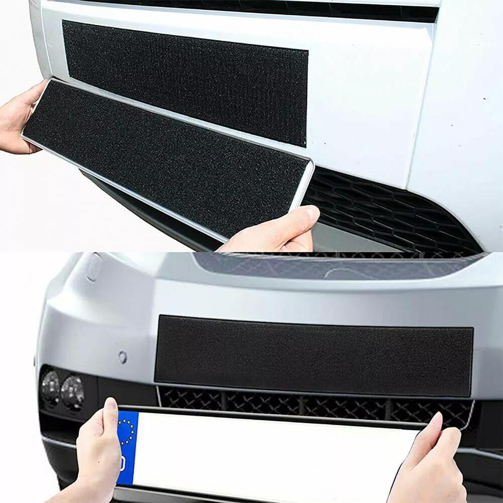 1Set Velcro Adhesives Licenses Plate Holder Frameless Black Weather-proof Number Plate Holder for Vehicles/Car/SUV Accessories