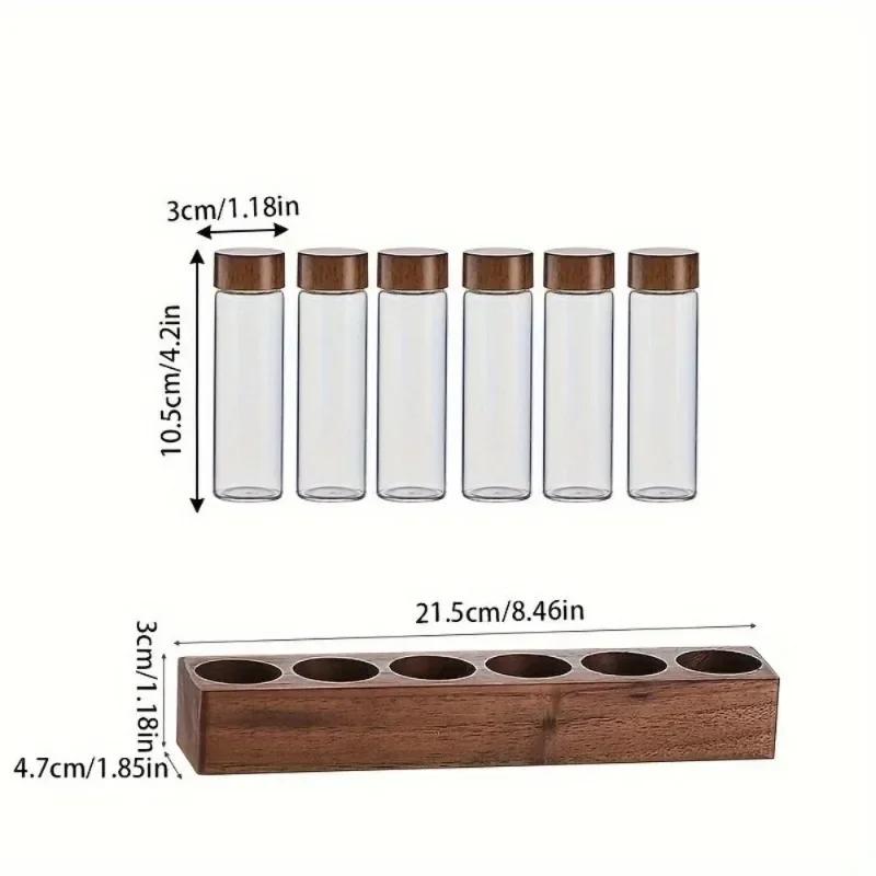 Coffee Bean Sorting Test Tube Glass Display Rack To Store Coffee Beans for Coffee Shop Space-Saving Display