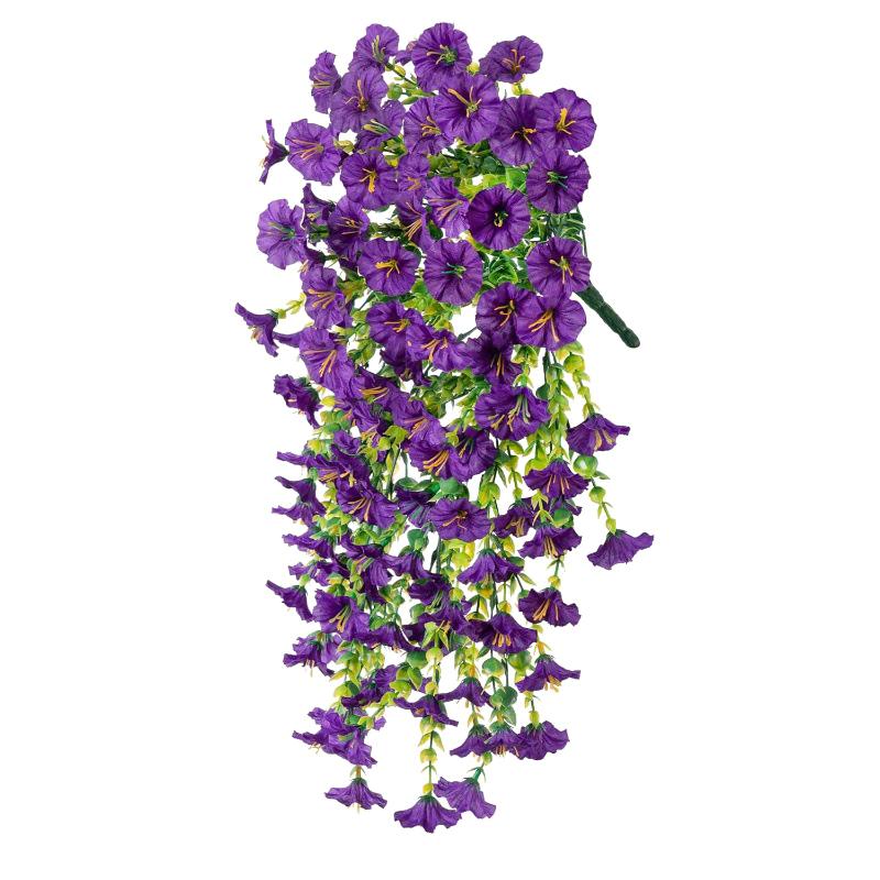 Outdoor Wedding Party Garden Yard Decor Artificial Morning Glory Wall Hanging Simulation Flowers Rattan Home Decoration [Q]Q@