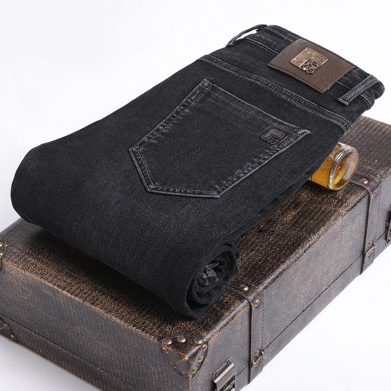 

Мужские джинсы осень и зима новый тренд ретро мужские брюки эластичные прямые брюки с добавлением флиса и увеличенный повседневный размер 40