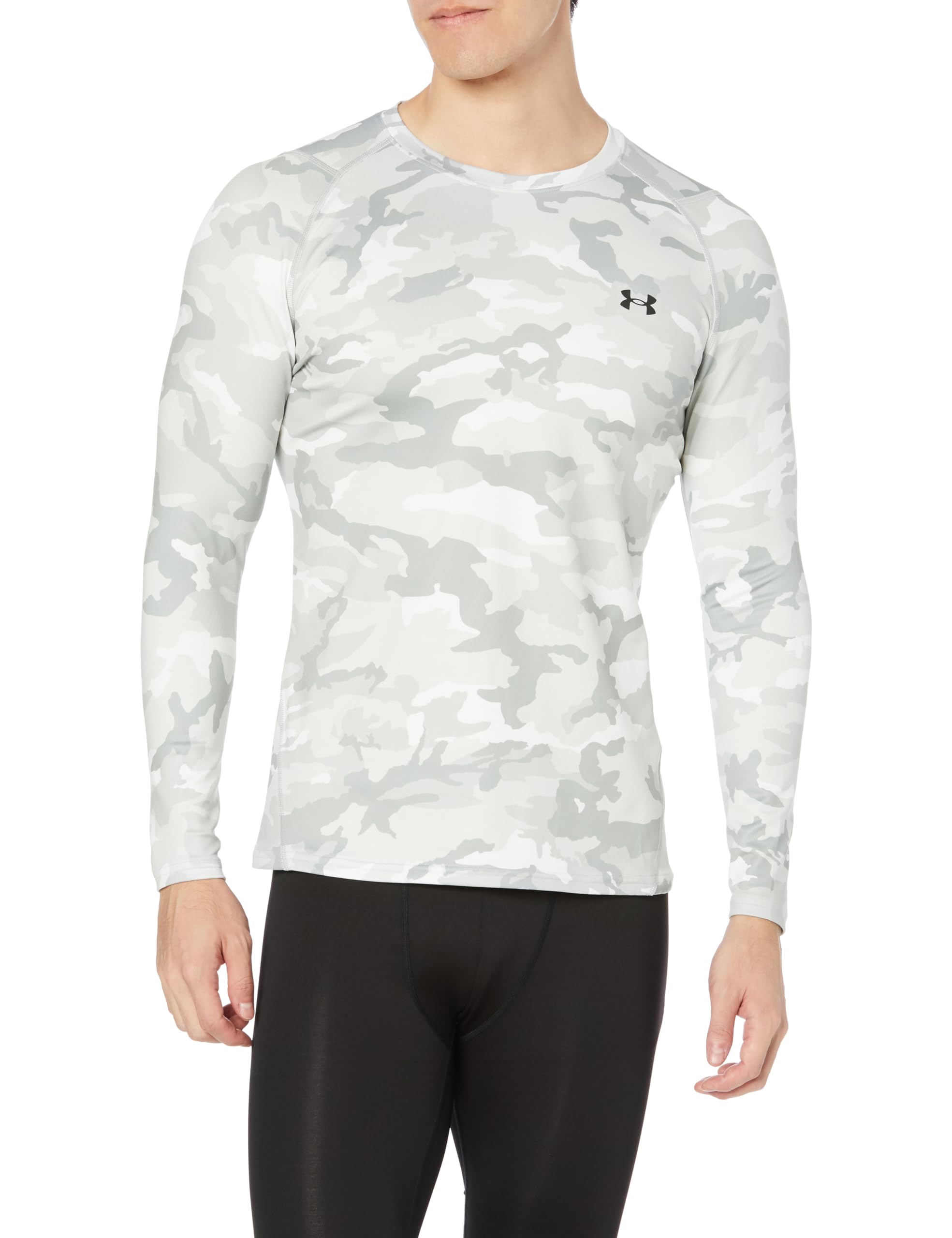 

UA COLDGEAR INFRARED Облегающий лонгслив с круглым вырезом NV Серый меланж Черный SM [Under Armour]