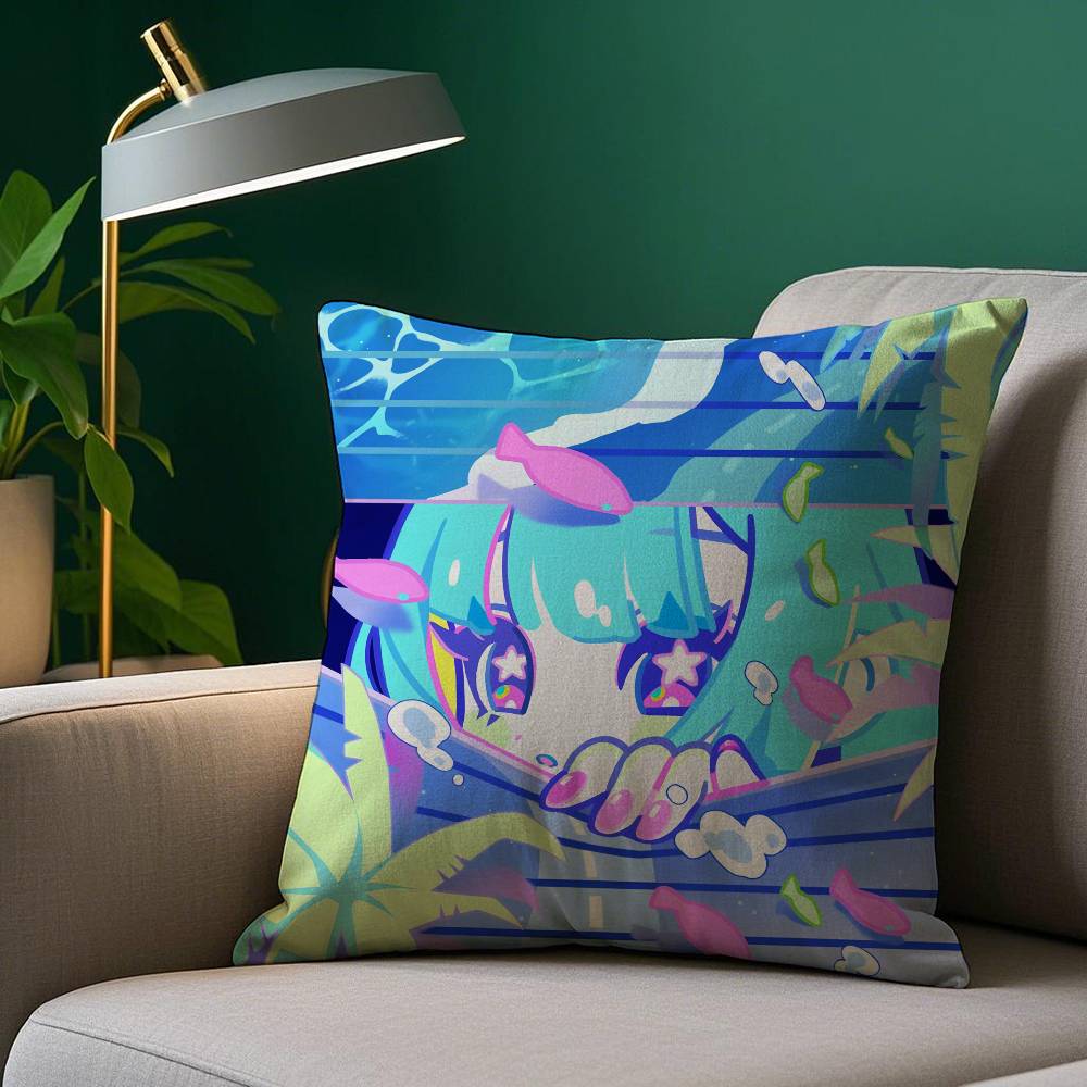 Anime Cute Girl M-Muse Dash Pillow Case Plush Fabric Soft Pillowcase Double Sided Print Sofa Cushion Cover Throw