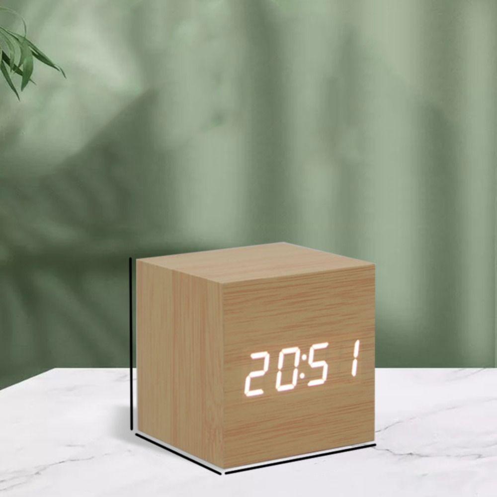 Wood Glow Clock Retro Desk Clock Art Ornaments Digital LED Alarm Clock Children Students