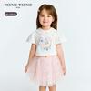Teenie Weenie Kids Girls' Butterfly Floral Flutter Sleeve T-Shirt