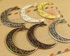 10pcs/lot 41x30mm Vintage Metal Alloy Hollow Moon Charms Jewelry Pendants Findings DIY Jewelry Making Accessories Wholesale