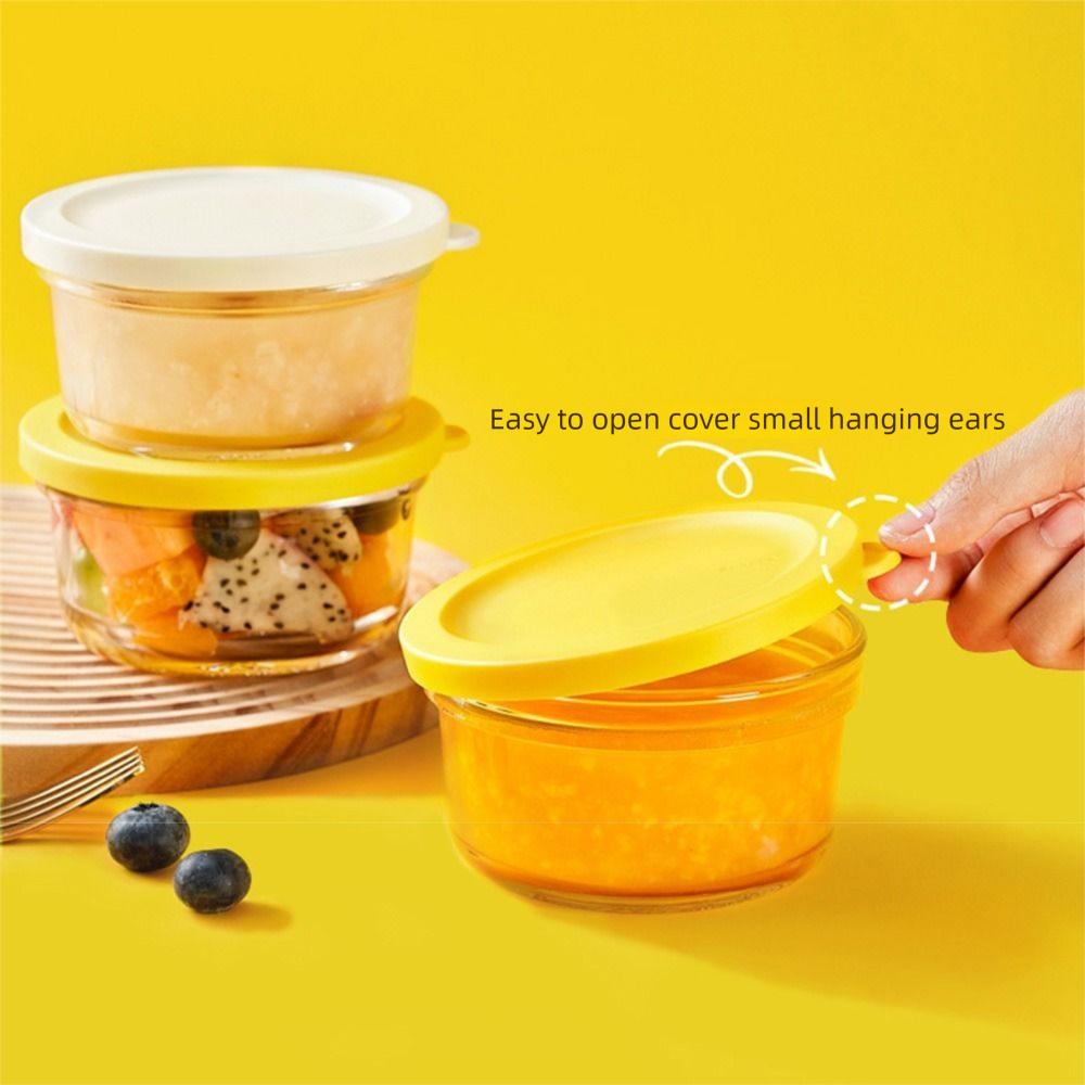 Průhledná skleněná varná miska s víčky Měřicí džbány s rukojetí Nádoba na skladování potravin Svačina