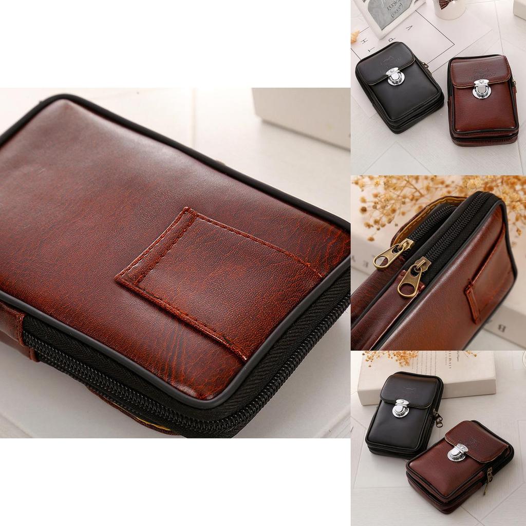 Eleganter Herren Vintage Kunstleder Fanny Rucksack mit sicherem Reißverschluss Bauchtasche