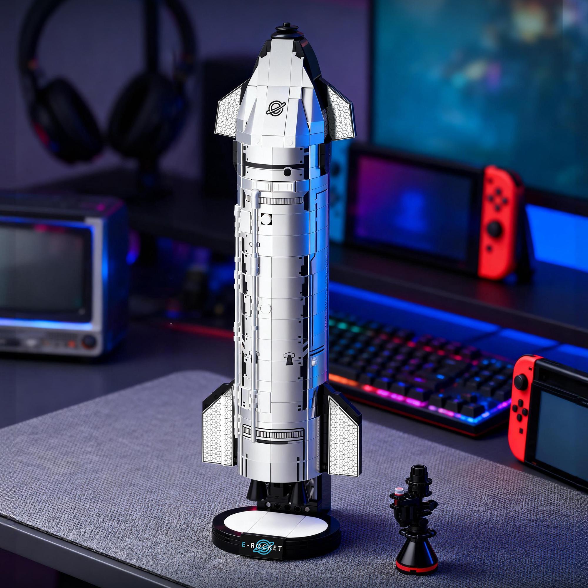 

Starship Rocket Building Block Model, Made Of Durable Abs Material, Supports Diy 3D Assembly, Suitable For Home Decoration, Collectibles, And M