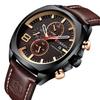 Curren 8324 Men's Waterproof Leather Strap Six-Hand Calendar Watch