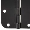 1/5Pcs Rounded Matte Black Door Hinges Flat Iron Bifold Residential Standard Bedroom Indoor House Door Hardware Essentials Accessories