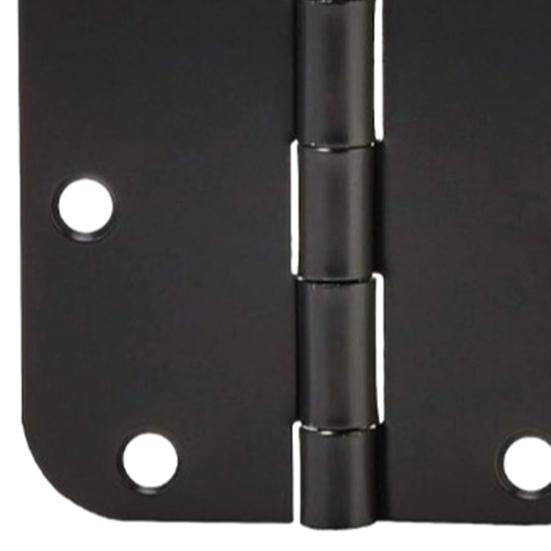 1/5Pcs Rounded Matte Black Door Hinges Flat Iron Bifold Residential Standard Bedroom Indoor House Door Hardware Essentials Accessories